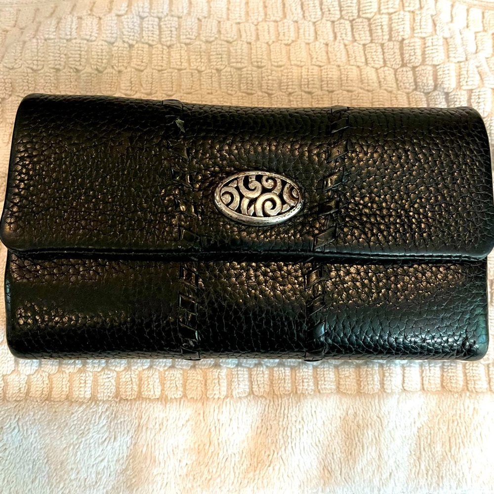 Brighton, pebble, black, leather, large wallet.